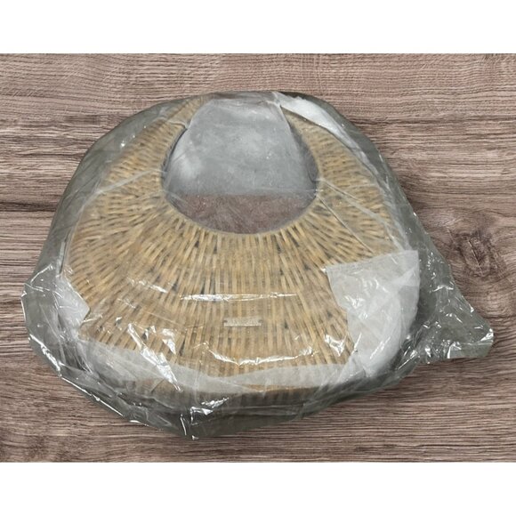 RAMLA New Ocean Rattan and Vegan Leather Bag Round Handle Purse - Picture 5 of 9